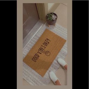 Custom Good Vibes Only Coir Mat